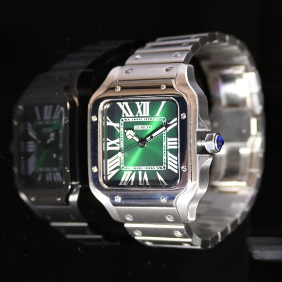 Custom SeikoMod “Cartier Santos” type watch 38mm with NH35 Automatic Movement - Picture 6 of 8